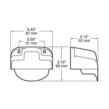 Peterson B150-141 Bracket, License/ Utility, Black, 3.43″X2.72″, Bulk Pack