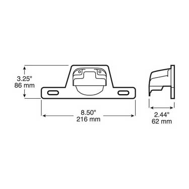 Peterson B150-141B Bracket, License/ Utility, Black, Plastic, 8.50″X3.25″, Bulk Pack