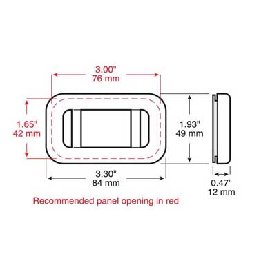 Peterson B150-181 Grommet, Rectangular, Open Back, 3.25″X1.93″, Bulk Pack