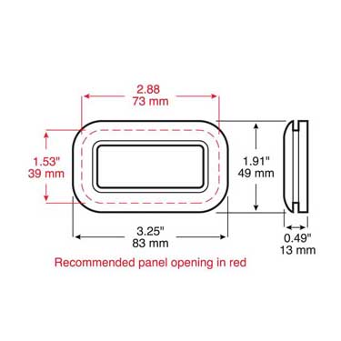 Peterson B153-181 Grommet, Rectangular, Water Sealing, 3.30″X1.93″, Bulk Pack