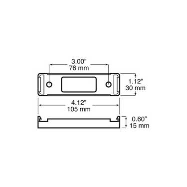 Peterson B154-09 Bracket, Surface-Mount, Rectangular, Gray, 4.12″X1.12″, Bulk Pack