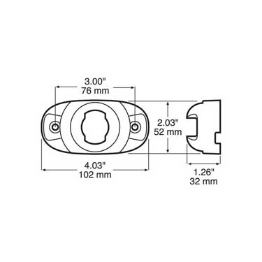 Peterson B165-10 Bracket, Surface-Mount, Cam-On, For 2″ Or 2.5″ Lamp 4.03″X2.03″, Bulk Pack