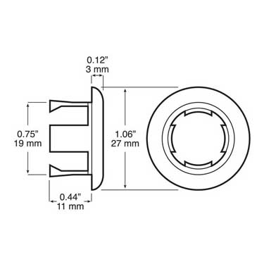 Peterson B176-09 Bracket, Theft Deterrent Ring, Black, 0.75”, Bulk Pack