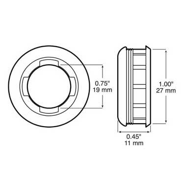 Peterson B177-182 Grommet, Black Rubber, 1″, Bulk Pack