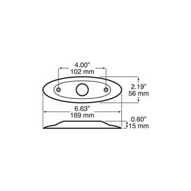 Peterson B178-10 Bezel, Chrome, Oblong, 6.625″X2.1875″, Bulk Pack