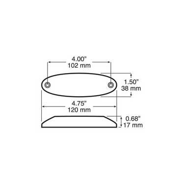 Peterson M178A-MVC Led Marker/ Clearance, P2, Oblong, Clear Lens, 4.7″X1.50″, Multi-Volt, Amber, Clear Lens, Bulk Pack