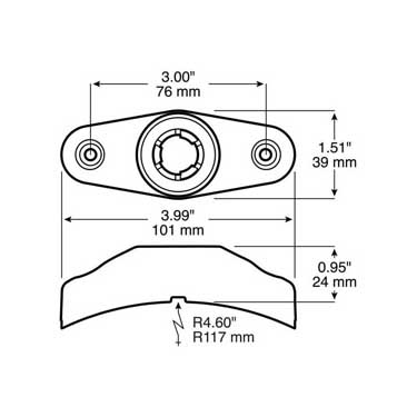 Peterson B186-13 Bracket, Curved, Surface Mount, Gray, 4.00″X1.510″, Bulk Pack