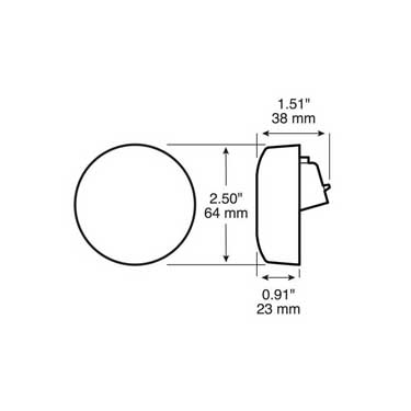 Peterson M233CA Led Marker/ Clearance, Pc-Rated, Round, W/ Auxiliary Function, Clear Lens, 2.5″, Amber, Clear Lens, Bulk Pack