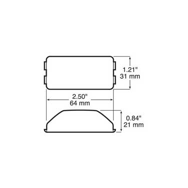 Peterson M253R Led Marker/ Clearance, P2, Rectangular, W/ Auxiliary Function, 2.5″X1.21″, Red, Bulk Pack