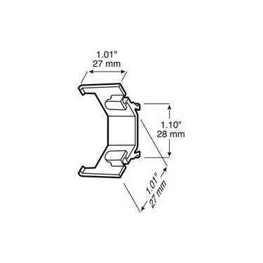 Peterson B359-10 Mounting Clip, Snap-In, Channel, 1.10″X1.01″, Bulk Pack