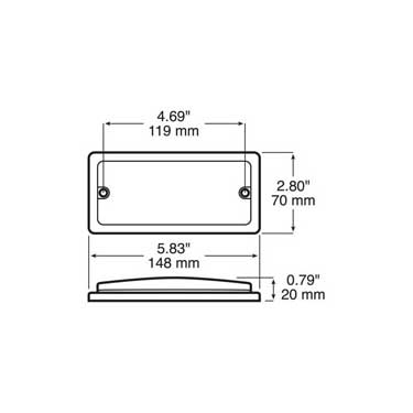 Peterson M368 Led Dome/ Interior Light, Rectangular, 5.83″X2.80″, Multi-Volt, White, Bulk Pack