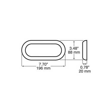 Peterson B423-11 Bezel, Oval, Chrome, 7.88″X3.63″, Bulk Pack