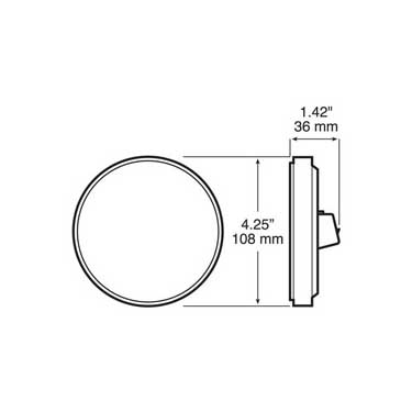 Peterson 1217F-9 Led Ece-Compliant 4″ Round Rear Fog Light, Clear W/ Red Diodes, Grommet Mount, Multi-Volt, Mfg Pk