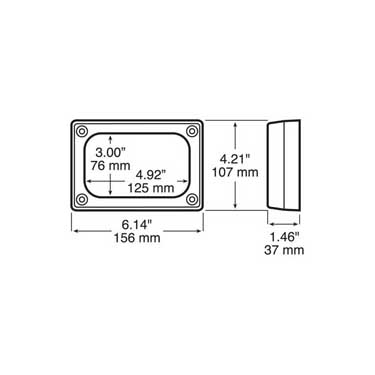 Peterson 850-091 Bracket, Surface Mount, Rectangular, Black, 6.15″X4.20″