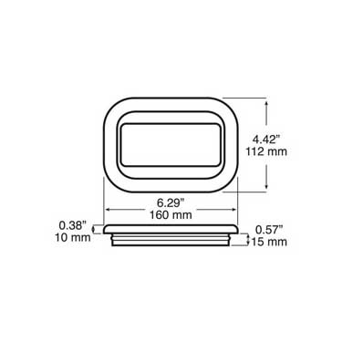 Peterson B850-18 Grommet, Rectangular, Pvc, Rubber Flush Mount, 6.29″X4.42″, Bulk Pack