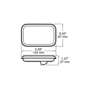 Peterson 853KR Led Stop/Turn/Tail, Rectangular, Amp Housing, 5.30″X3.44″ Multi-Volt, Grommet Kit, Red, Poly Bag