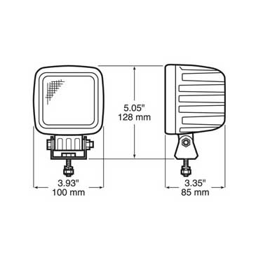 Peterson 928-MV Led Work Light, Square, Pedestal-Mount, 2520 Lumen N, 3.75″X3.75″Multi-Volt, White, Box