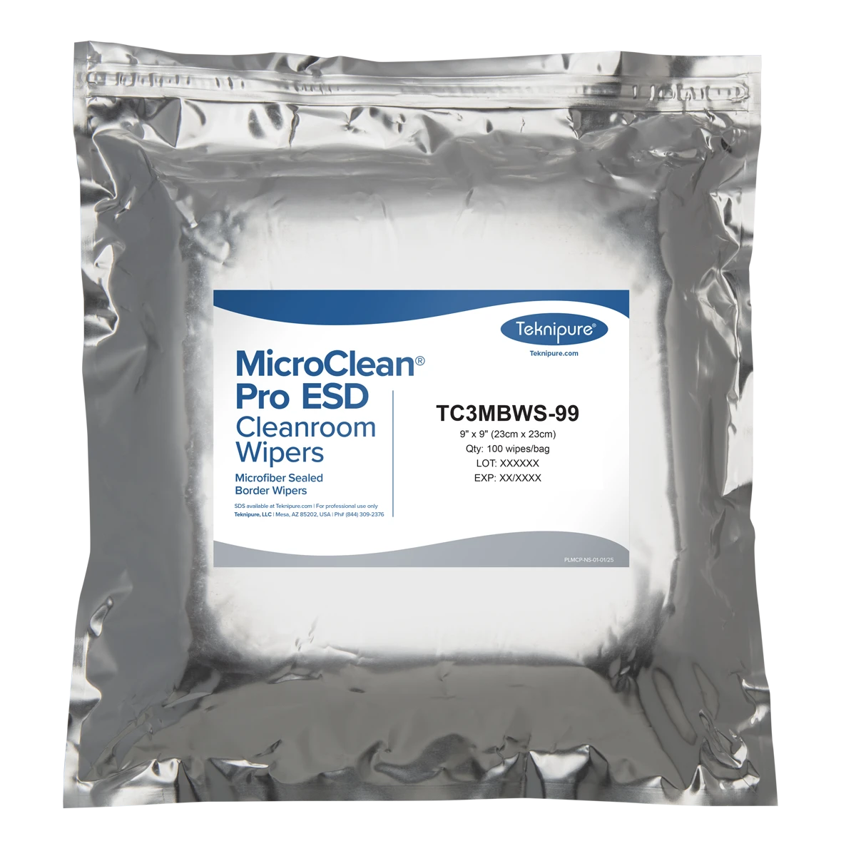 SOS Cleanroom MicroClean Pro Microfiber Sealed Border, 9?x9?, ESD bag - Case