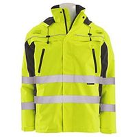 Delta Plus WEL62535LB4X W570R Type R, Class 3 Ripstop Jacket with Lime Removable Fleece Vest, Hi Viz Lime, 4X