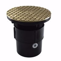 Jones Stephens D57902 3-1/2" ABS Cleanout Spud with 6" Nickel Bronze Round Cover