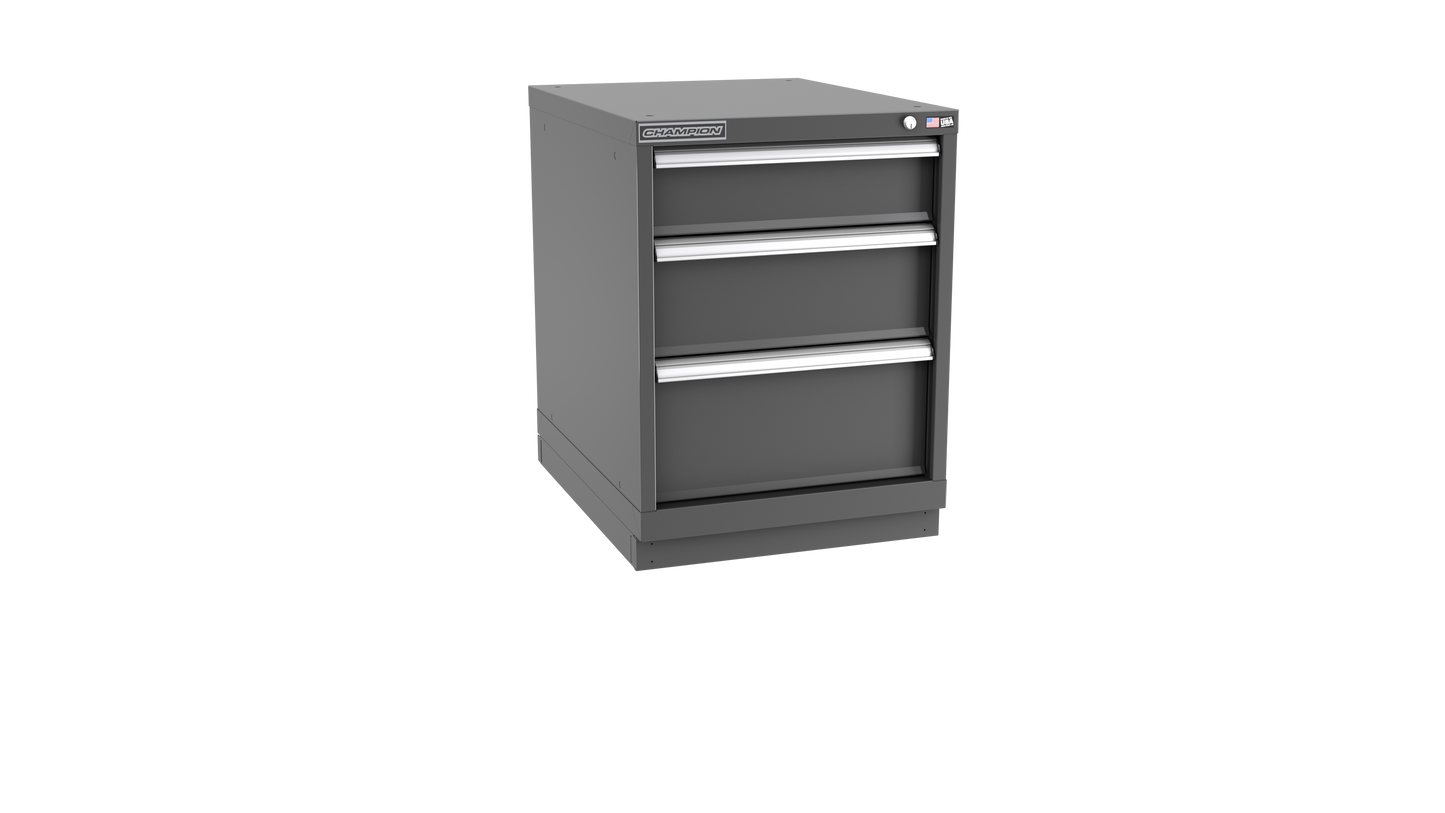 Champion Tool Storage NW1200-0301-ILC-FTB-DG 3-Drawer Standard Depth Modular Cabinet NW0301 | 22-3/16"W x 29-7/8"H x 28-1/2"D, Dark Gray