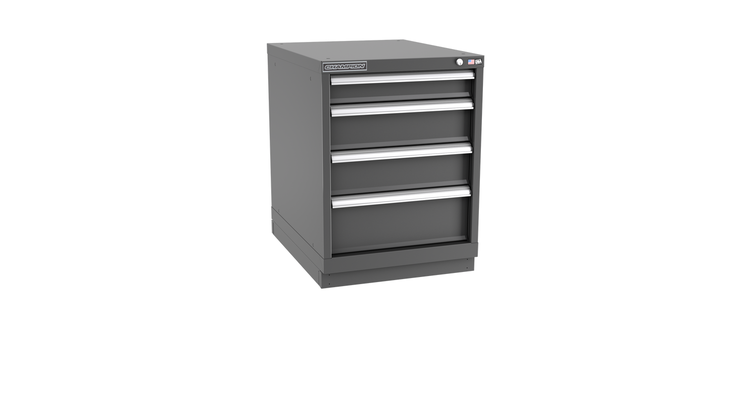 Champion Tool Storage NW1200-0401-ILC-FTB-DG 4-Drawer Standard Depth Modular Cabinet NW0401 | 22-3/16"W x 29-7/8"H x 28-1/2"D, Dark Gray