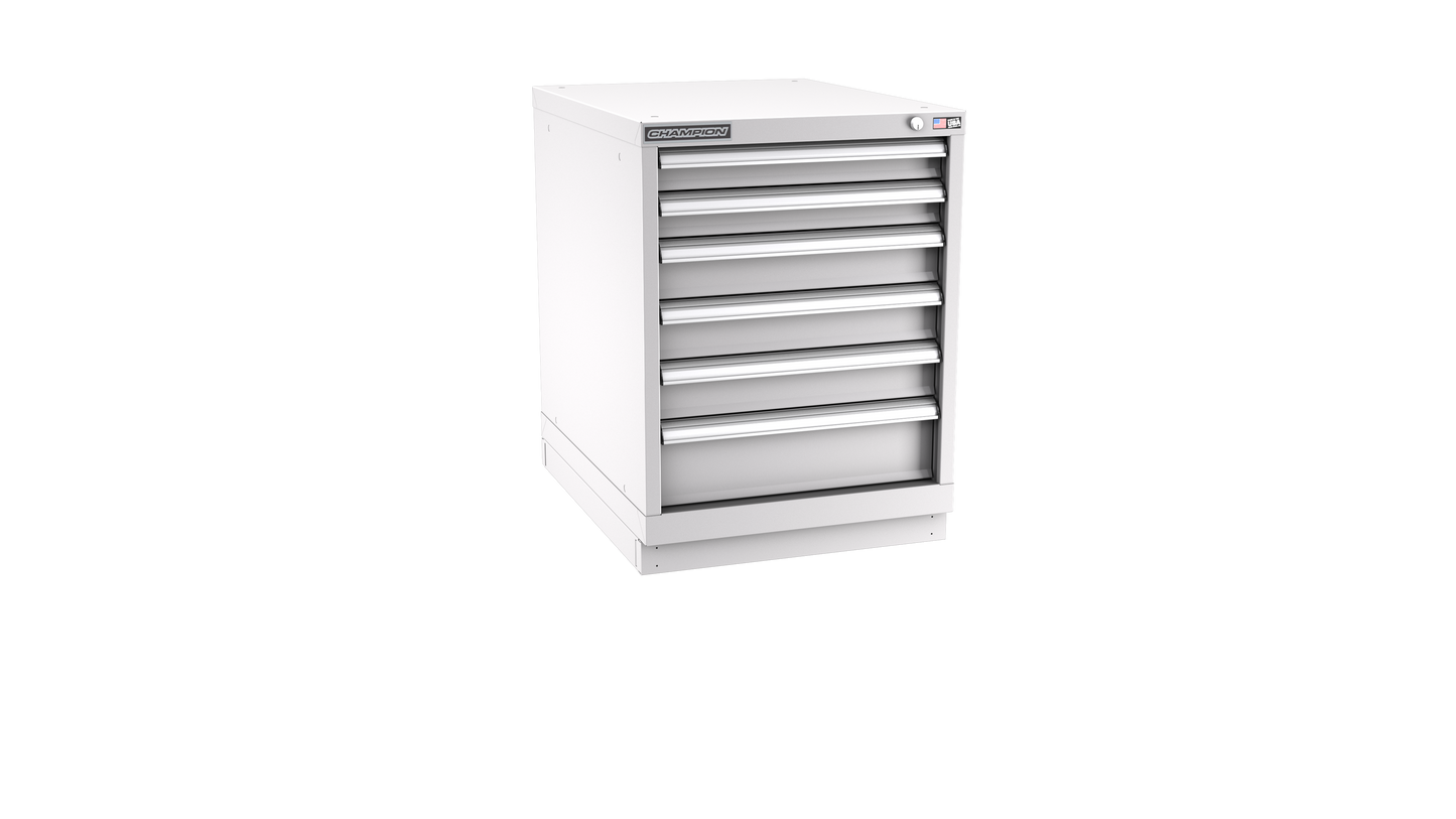 Champion Tool Storage NW1200-0601-ILC-FTB-LG 6-Drawer Standard Depth Modular Cabinet NW0601 | 22-3/16"W x 29-7/8"H x 28-1/2"D, Light Gray