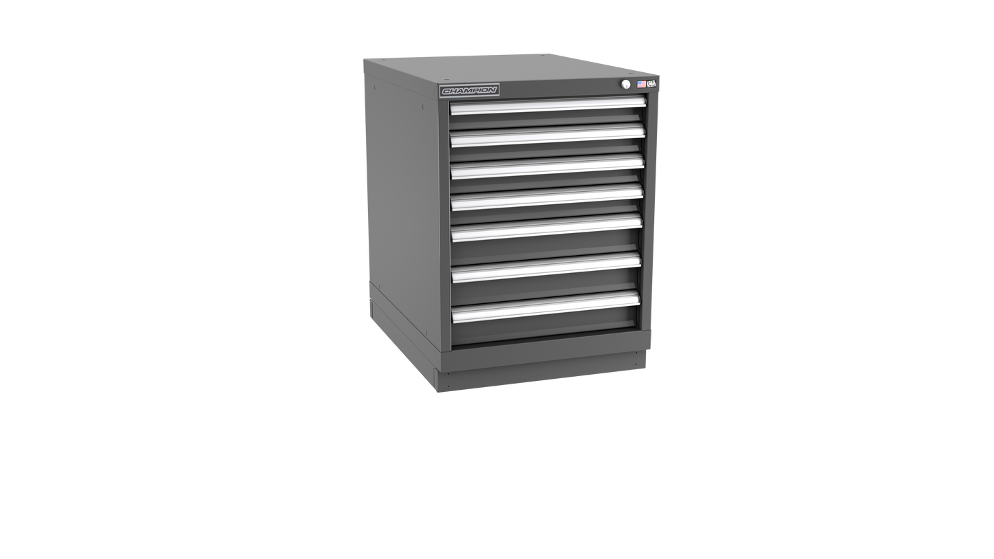 Champion Tool Storage NW1200-0701-ILC-FTB-DG 7-Drawer Standard Depth Modular Cabinet NW0701 | 22-3/16"W x 29-7/8"H x 28-1/2"D, Dark Gray