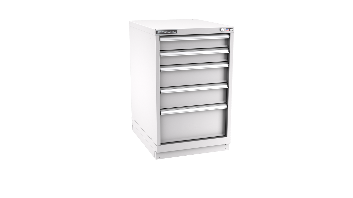 Champion Tool Storage NW1500-0501-ILC-FTB-LG 5-Drawer Standard Depth Modular Cabinet NW0501 | 22-3/16"W x 35-7/8"H x 28-1/2"D, Light Gray