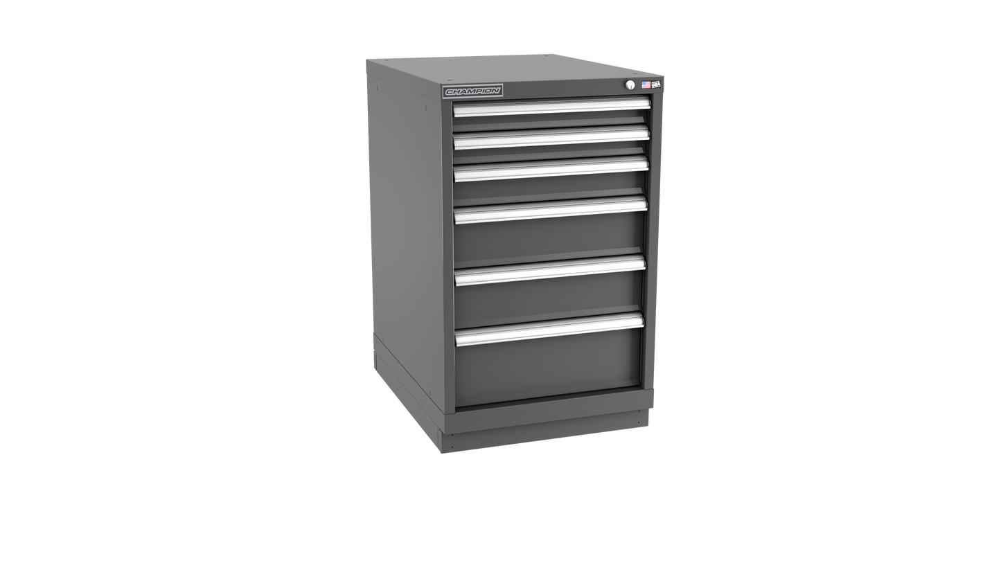 Champion Tool Storage NW1500-0602-ILC-FTB-DG 6-Drawer Standard Depth Modular Cabinet NW0602 | 22-3/16"W x 35-7/8"H x 28-1/2"D, Dark Gray