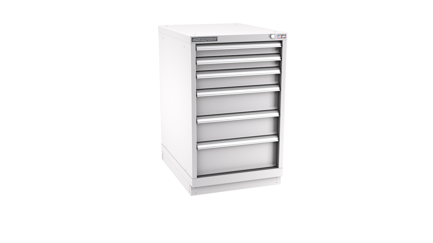 Champion Tool Storage NW1500-0602-ILC-FTB-LG 6-Drawer Standard Depth Modular Cabinet NW0602 | 22-3/16"W x 35-7/8"H x 28-1/2"D, Light Gray
