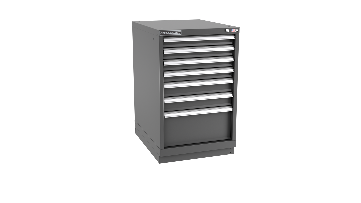 Champion Tool Storage NW1500-0702-ILC-FTB-DG 7-Drawer Standard Depth Modular Cabinet NW0702 | 22-3/16"W x 35-7/8"H x 28-1/2"D, Dark Gray