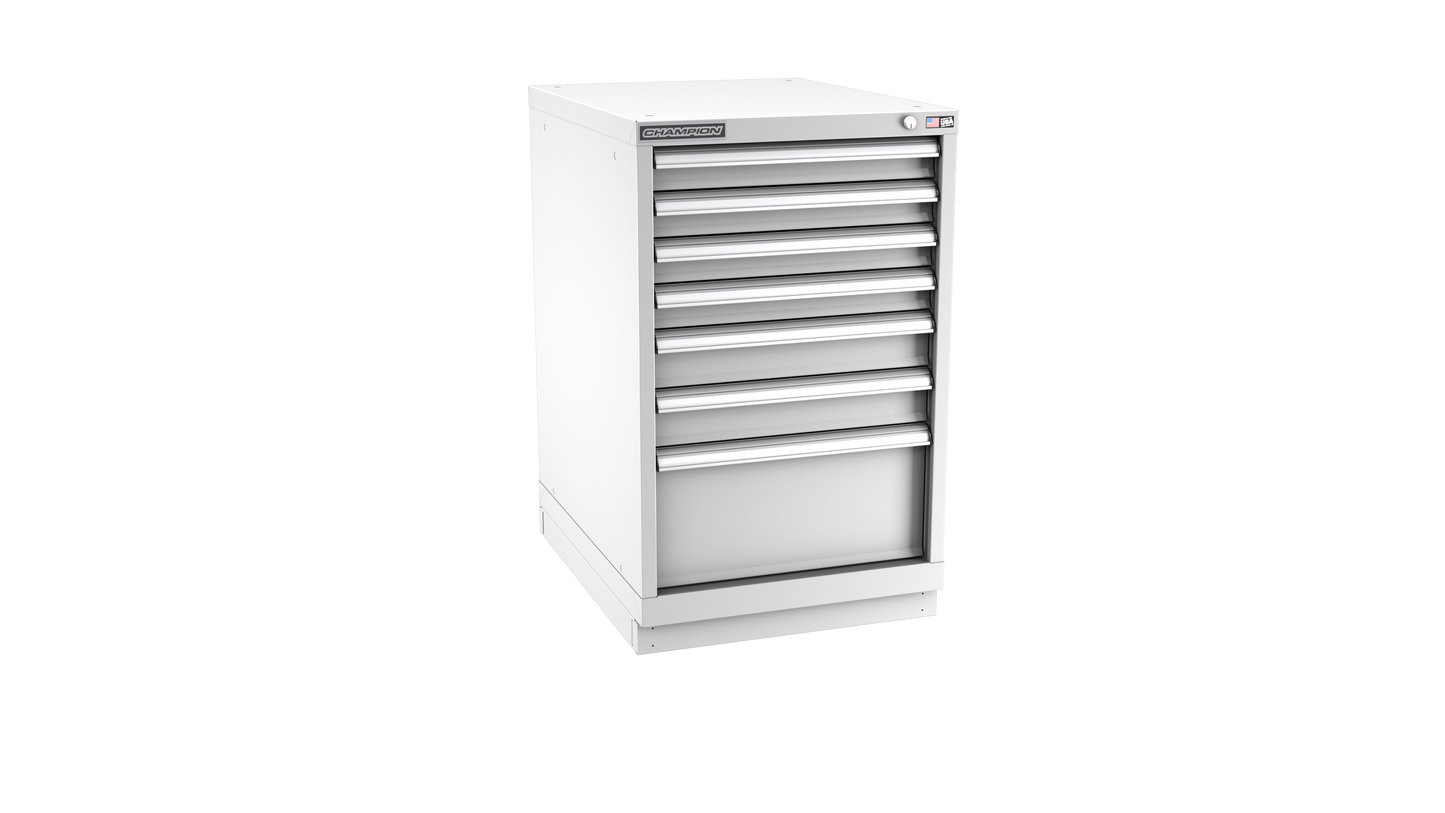 Champion Tool Storage NW1500-0702-ILC-FTB-LG 7-Drawer Standard Depth Modular Cabinet NW0702 | 22-3/16"W x 35-7/8"H x 28-1/2"D, Light Gray