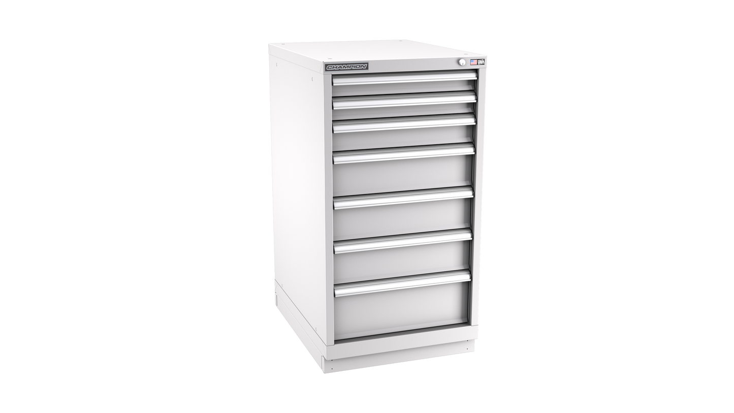 Champion Tool Storage NW1800-0701-ILC-FTB-LG 7-Drawer Standard Depth Modular Cabinet NW0701 | 22-3/16"W x 41-3/4"H x 28-1/2"D, Light Gray