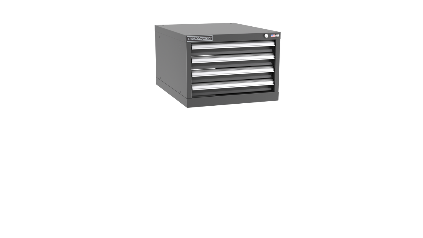 Champion Tool Storage NW600-0401-ILC-DG 4-Drawer Standard Depth Modular Cabinet NW0401 | 22-3/16"W x 15-3/4"H x 28-1/2"D, Dark Gray
