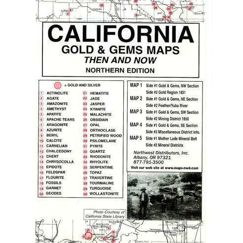 Paradise Clay NWD002 California (Northern) Gold and Gems Map, Then and Now