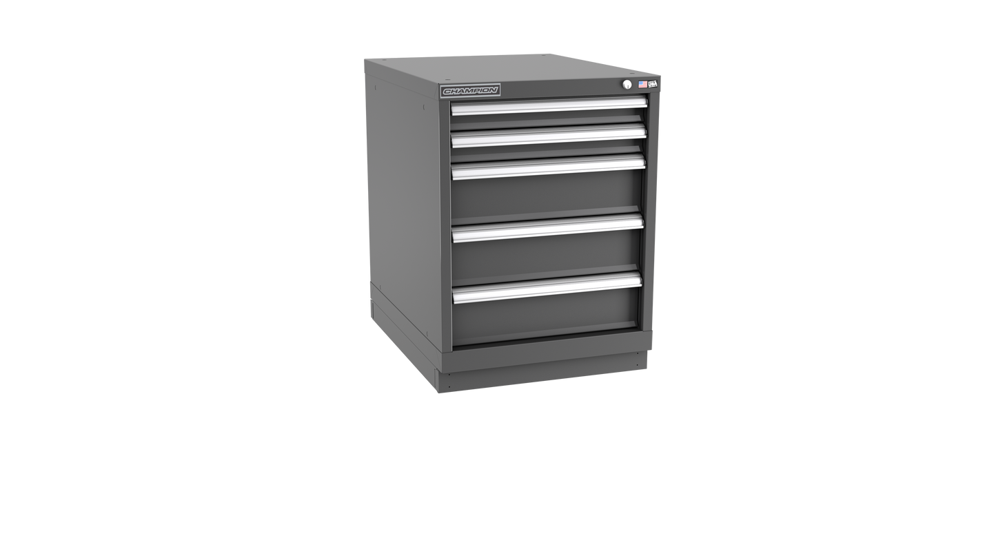 Champion Tool Storage NWS1200-0501-ILC-FTB-DG 5-Drawer Shallow Depth Modular Cabinet NWS0501 | 22-3/16"W x 29-7/8"H x 22-1/2"D, Dark Gray