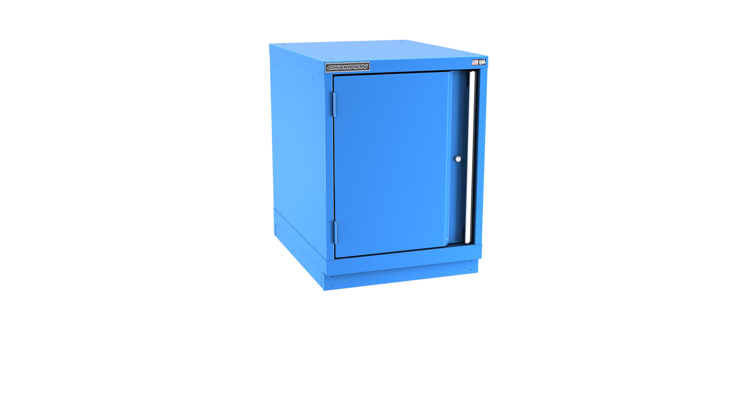 Champion Tool Storage NWS1200-FDIL-FTB-BB 1-Door Shallow Depth Modular Cabinet NWS1200 | 22-3/16"W x 29-7/8"H x 22-1/2"D, Bright Blue