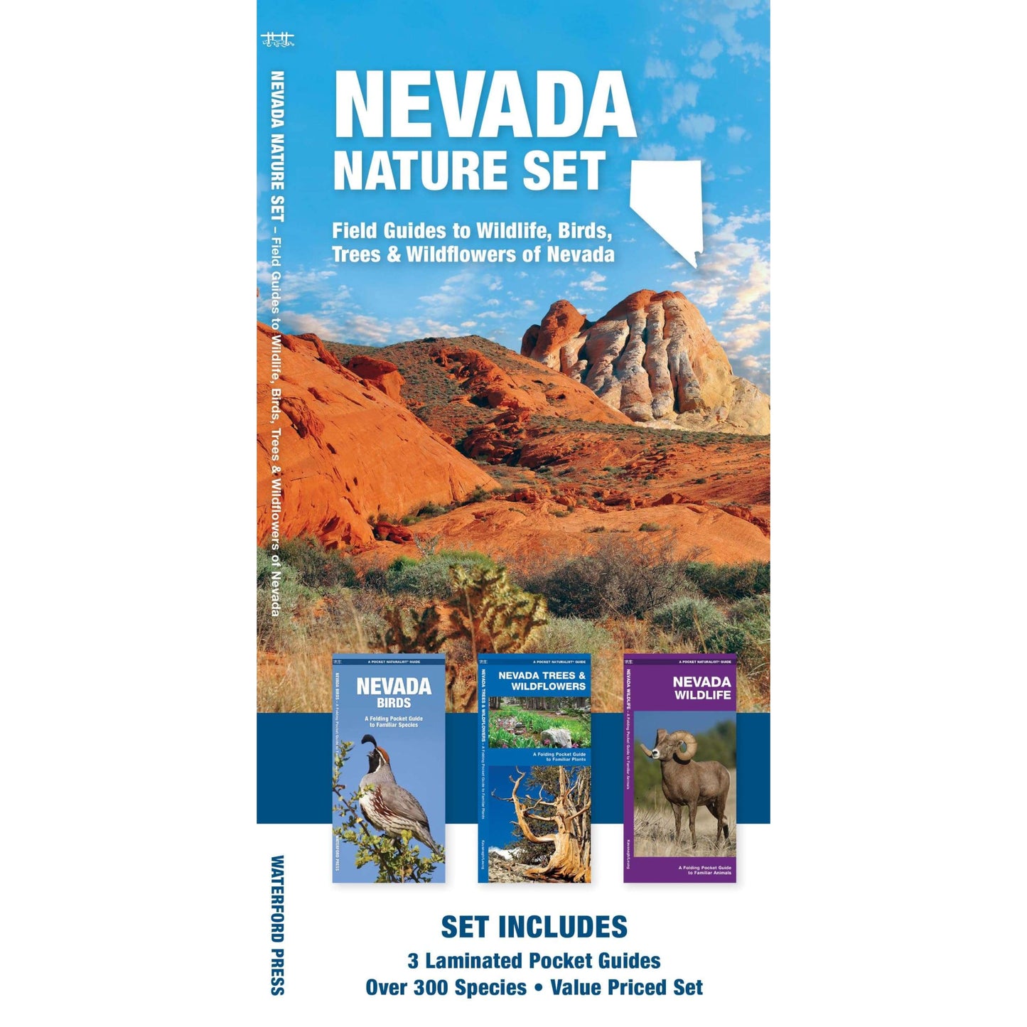 Paradise Clay WFP202 Nevada Nature Set: Field Guides to Wildlife, Birds, Trees & Wildflowers of Nevada - Map