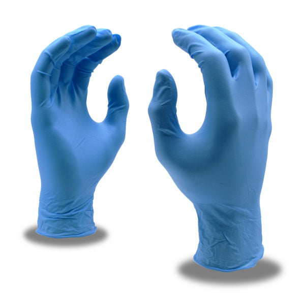 Cordova Safety 4097S Disposable, Nitri-Cor® Platinum, Industrial, Nitrile, Powder Free, 8 mil, Blue