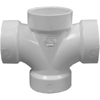 Jones Stephens PST121 2" x 2" x 1-1/2" PVC Sanitary Reducing Tee, SPG x H