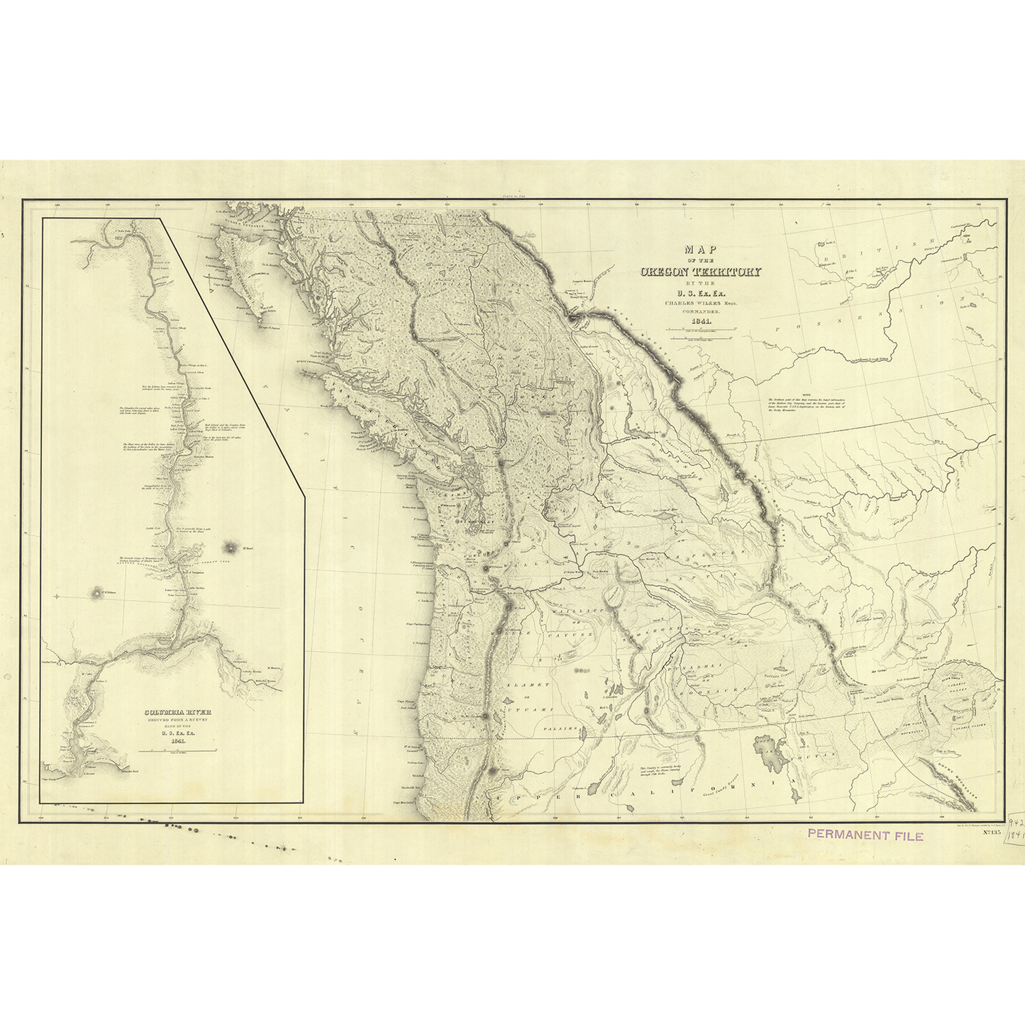 Paradise Clay IHP_OT1841 Historical Chart: Oregon Territory 1841 (36 x 25 inches)