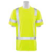 Delta Plus WEL61282HL3X 9801S CL 3 Jersey Knit Short Sleeve Tee, 3X, Hi Viz Lime