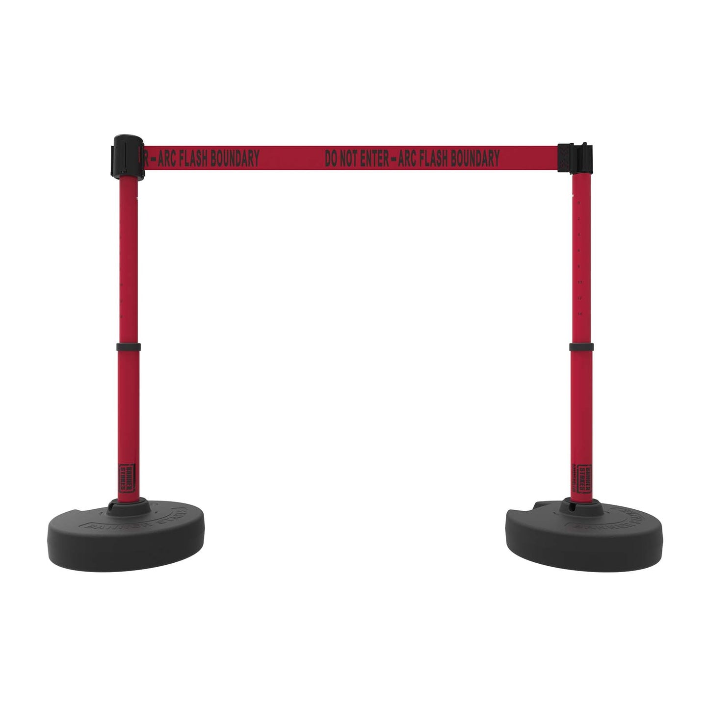 Banner Stakes PL4297 PLUS Barrier Set X2, Red "Do Not Enter-Arc Flash Boundary"
