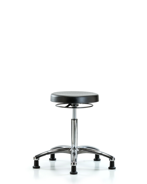 Blue Ridge Ergonomics PMBSO-CR-NF-RG Polyurethane Stool Chrome - Medium Bench Height with Stationary Glides
