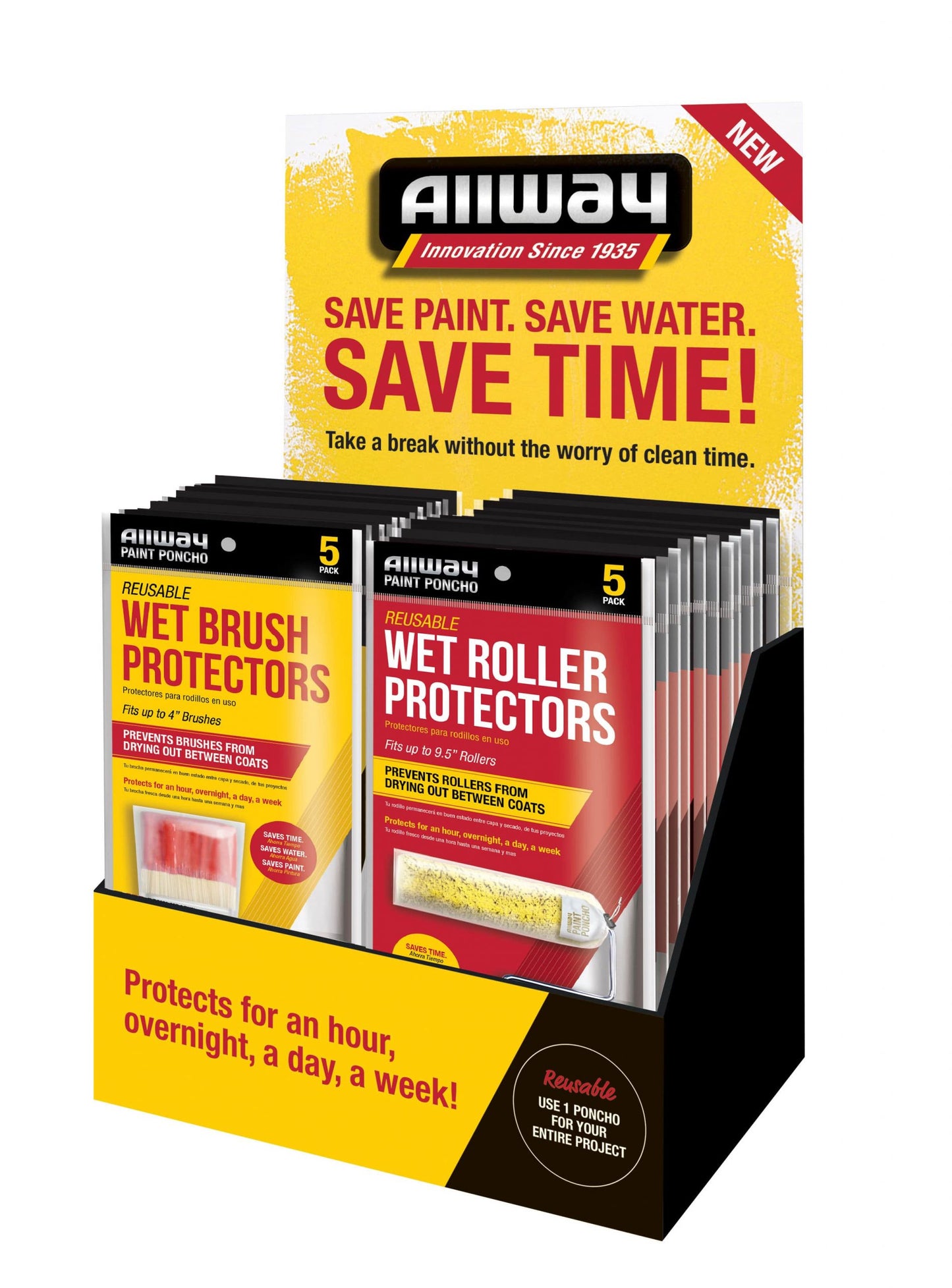 Allway PON-DISP 48-Piece Paint Poncho Display