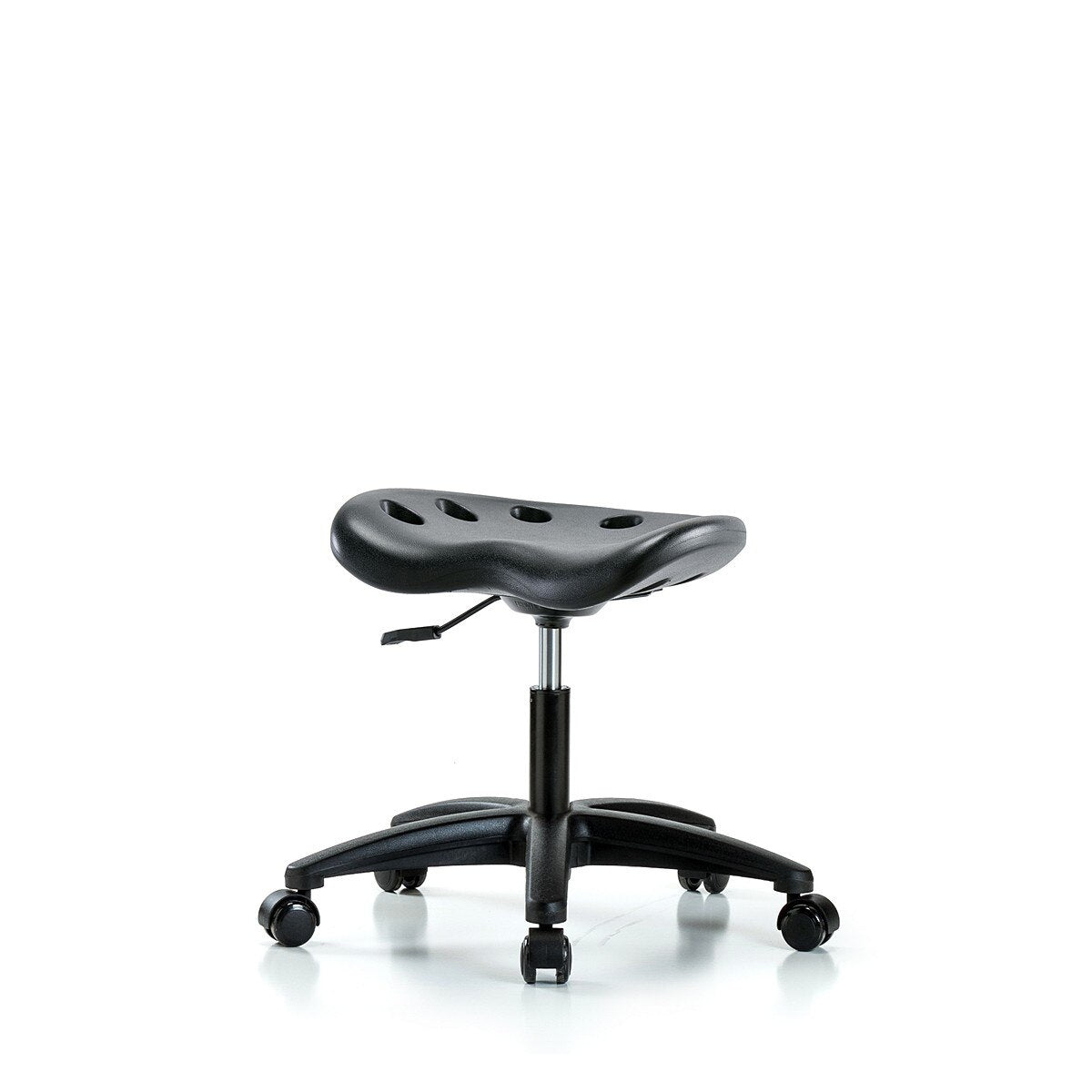 Blue Ridge Ergonomics PTDHSL-RG-RC-BLK Polyurethane Tractor Stool - Desk Height with Casters in Black Polyurethane