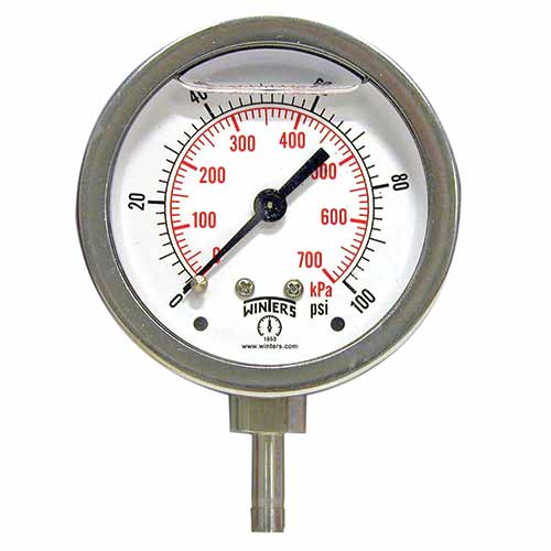 Winters Instruments PTS820-TS Pts Tube Stub Pressure Gauge