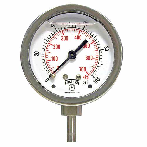 Winters Instruments PTS829-TS Pts Tube Stub Pressure Gauge
