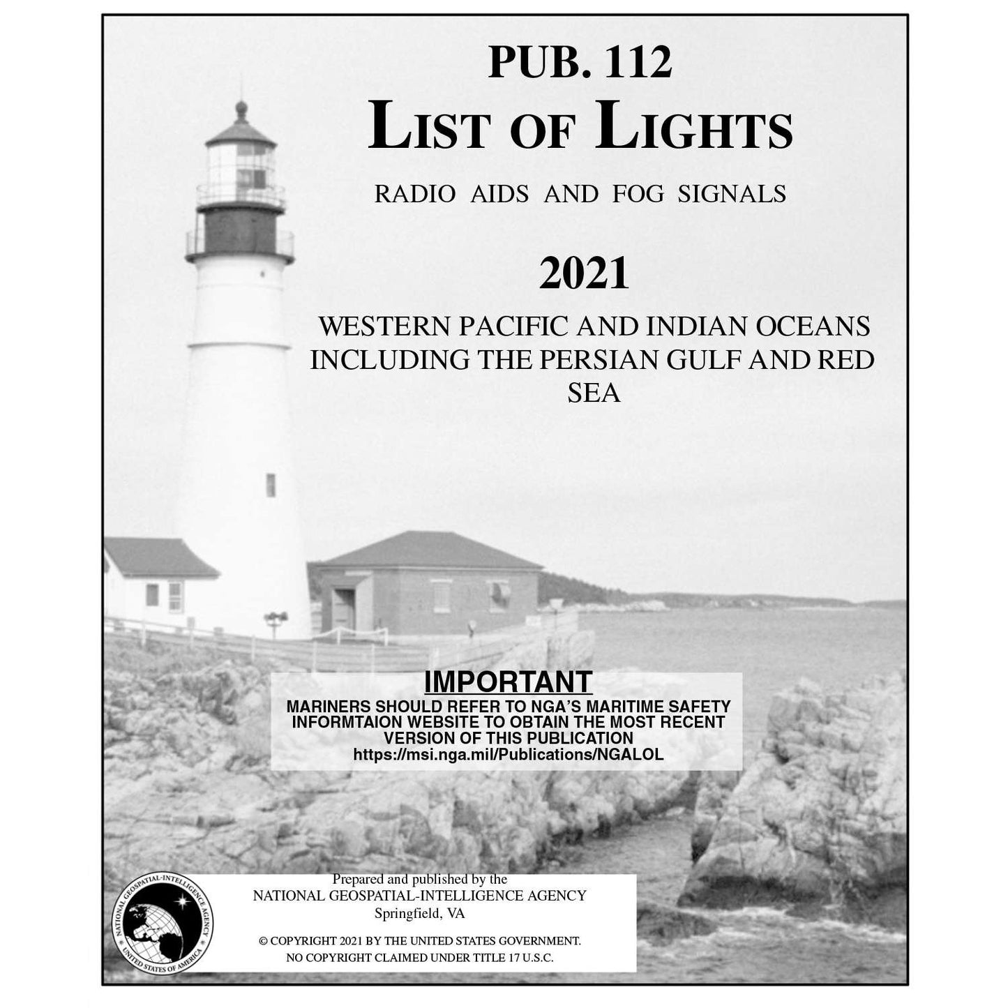 Paradise Clay IHP_PUB112 Pub 112 List of Lights: Western Pacific and Indian Oceans (CURRENT EDITION) - Book